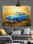 Mavi Klasik Amerikan Araba Dekoratif Kanvas - Mdf Ahşap Tablo 4