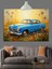 Mavi Klasik Amerikan Araba Dekoratif Kanvas - Mdf Ahşap Tablo 5