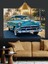 Vintage Mavi Araba Yan Dekoratif Kanvas - Mdf Ahşap Tablo 4