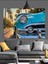 Mavi Klasik Araba Dekoratif Kanvas - Mdf Ahşap Tablo 3