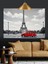 Eyfel Kulesi Önünde Kırmızı Araba Dekoratif Kanvas - Mdf Ahşap Tablo 1