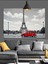 Eyfel Kulesi Önünde Kırmızı Araba Dekoratif Kanvas - Mdf Ahşap Tablo 2