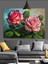 Iki Pembe Gül Detayı Dekoratif Kanvas - Mdf Ahşap Tablo 3