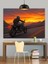 Motosikletli Yolcu Gün Batımına Gidiyor Dekoratif Kanvas - Mdf Ahşap Tablo 1