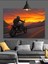 Motosikletli Yolcu Gün Batımına Gidiyor Dekoratif Kanvas - Mdf Ahşap Tablo 4