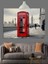 Londra Telefon Kulübesi ve Big Ben Dekoratif Kanvas - Mdf Ahşap Tablo 4