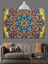 Mandala Geometrik Desenler Renkli Dekoratif Kanvas - Mdf Ahşap Tablo 4