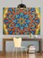 Mandala Geometrik Desenler Renkli Dekoratif Kanvas - Mdf Ahşap Tablo 5
