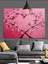 Pembe Çiçekli Kalp Şekli Dekoratif Kanvas - Mdf Ahşap Tablo 2