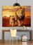 Aslan Ailesi Akşam Yürüyüşü Dekoratif Kanvas - Mdf Ahşap Tablo 3
