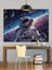 Uzayda Gezen Astronot Bilim Dekoratif Kanvas - Mdf Ahşap Tablo 2
