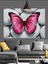 Taşlar Üzerinde Pembe Kelebek Dekoratif Kanvas - Mdf Ahşap Tablo 1
