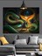 Yeşil Ejderha Karanlık Sanat Dekoratif Kanvas - Mdf Ahşap Tablo 4
