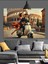 Italya'da Motosikletli Çift Figürü Dekoratif Kanvas - Mdf Ahşap Tablo 4