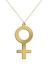 925 Ayar Gümüş Sade Kadın Sembolü Altın Kaplama Kolye 1