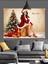 Noel Baba Elbiseli Seksi Kadın Dekoratif Kanvas - Mdf Ahşap Tablo 3