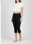 Kadın Tayt Kapri Siyah Penye Modal Yumuşak Esnek Nefes Alan Likralı Kumaş Slim - Tutku Elit 1