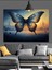 Mavi Kelebek Uçuş Detayı Dekoratif Kanvas - Mdf Ahşap Tablo 4