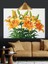 Turuncu Zambak Çiçek Buketi Dekoratif Kanvas - Mdf Ahşap Tablo 3