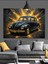 Siyah Klasik Araba Şehir Dekoratif Kanvas - Mdf Ahşap Tablo 3