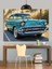 Klasik Mavi Araba Retro Dekoratif Kanvas - Mdf Ahşap Tablo 2