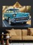 Klasik Mavi Araba Retro Dekoratif Kanvas - Mdf Ahşap Tablo 4
