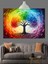 Gökkuşağı Renkli Hayat Ağacı Dekoratif Kanvas - Mdf Ahşap Tablo 2