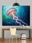 Okyanusta Yüzen Denizanası Dekoratif Kanvas - Mdf Ahşap Tablo 3
