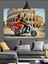 Motosikletli Çift, Roma Kolezyumu Dekoratif Kanvas - Mdf Ahşap Tablo 5