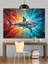 Köpek Balığı Saldırısı Okyanus Dekoratif Kanvas - Mdf Ahşap Tablo 1