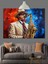 Saksafon Çalan Şapkalı Adam Dekoratif Kanvas - Mdf Ahşap Tablo 3