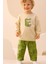 Erkek Çocuk Timsah Baskılı 3 Iplik Pamuklu Kumaş Alt Üst Takım 1