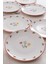 Liora Çiçek Desenli 20 cm Porselen Pasta & Kahvaltı Tabağı - 6 Adet 3