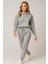 Kadın Paça Lastik Üç Ip Şardonlu Lopez Eşofman Altı Gri 2