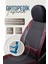 Ford Focus 1 Uyumlu Yarı Deri Oto Koltuk Kılıfı Ön/arka Set Neta Seri Siyah-Kırmızı 6