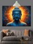 Mavi Buda Heykeli Işık Yüzü Dekoratif Kanvas - Mdf Ahşap Tablo 3