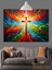 Soyut Renkli Haç Figürü Tablosu Dekoratif Kanvas - Mdf Ahşap Tablo 2