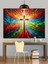 Soyut Renkli Haç Figürü Tablosu Dekoratif Kanvas - Mdf Ahşap Tablo 3