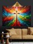 Soyut Renkli Haç Figürü Tablosu Dekoratif Kanvas - Mdf Ahşap Tablo 5