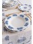 Vintage Flowers Blue 22 cm 6’lı Porselen Yemek Tabağı Seti 3