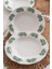 Vintage Flowers Green 22 cm 6’lı Porselen Yemek Tabağı Seti 2