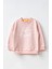 Kız Çocuk Baskılı Sweatshirt Pudra SW305 1