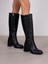 Nives Siyah Hakiki Deri Kadın Çizme 2
