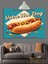 Hot Dog Reklamı Retro Dekoratif Kanvas - Mdf Ahşap Tablo 1