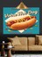 Hot Dog Reklamı Retro Dekoratif Kanvas - Mdf Ahşap Tablo 4