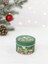 Yılbaşı Temalı Mini Yuvarlak Teneke Kutu Kardan Adam Desenli Yeşil 5 cm 1