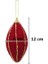 Yılbaşı Ağaç Süsü Simli Kadife Damla Sarkıt Dekoratif Süs Bordo 12 cm 3'lü 2