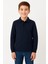 Çocuk Unisex Uzun Kollu Polo Yaka Tshirt Lacivert Okul 10-13 Yaş 1