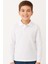 Çocuk Unisex Uzun Kollu Polo Yaka Tshirt Beyaz Okul 10-13 Yaş 3