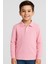 Çocuk Unisex Uzun Kollu Polo Yaka Tshirt Pembe Okul 10-13 Yaş 3